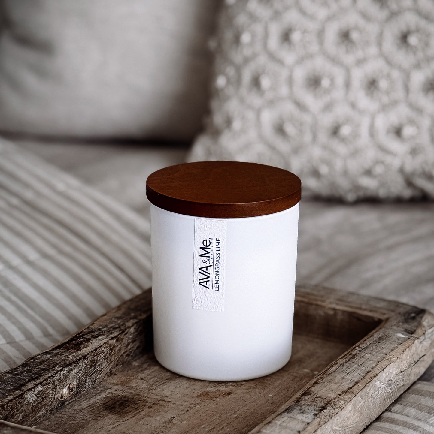 Lemongrass Lime Scented Candle Classic White