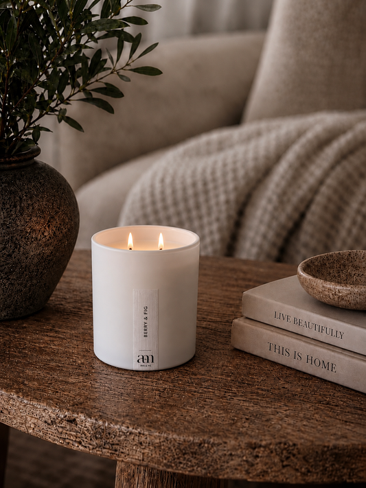 Berry & Fig Scented Candle Classic White