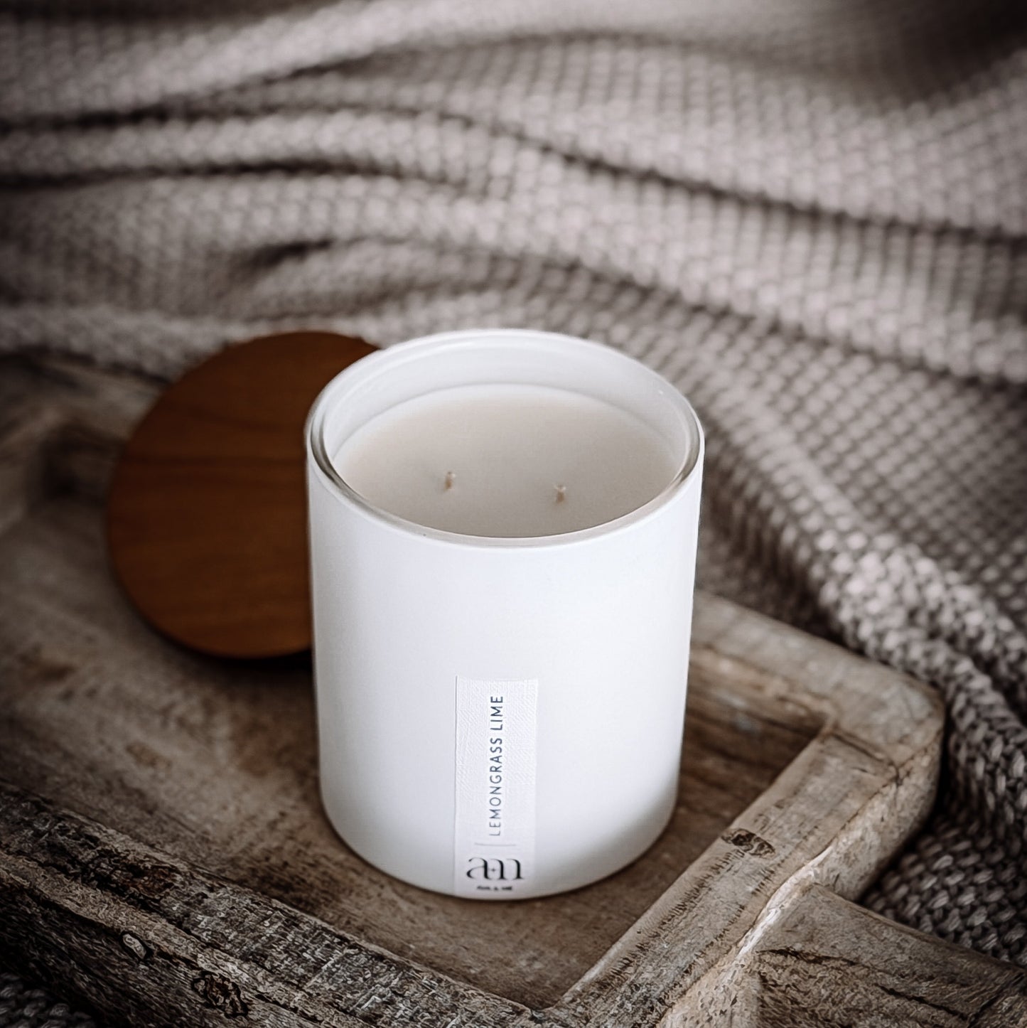 Lemongrass Lime Scented Candle Classic White
